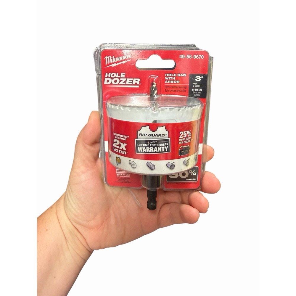 Milwaukee 49-56-9670 3 in. Hole Dozer Bi-Metal Hole Saw with 3/8 in. Arbor